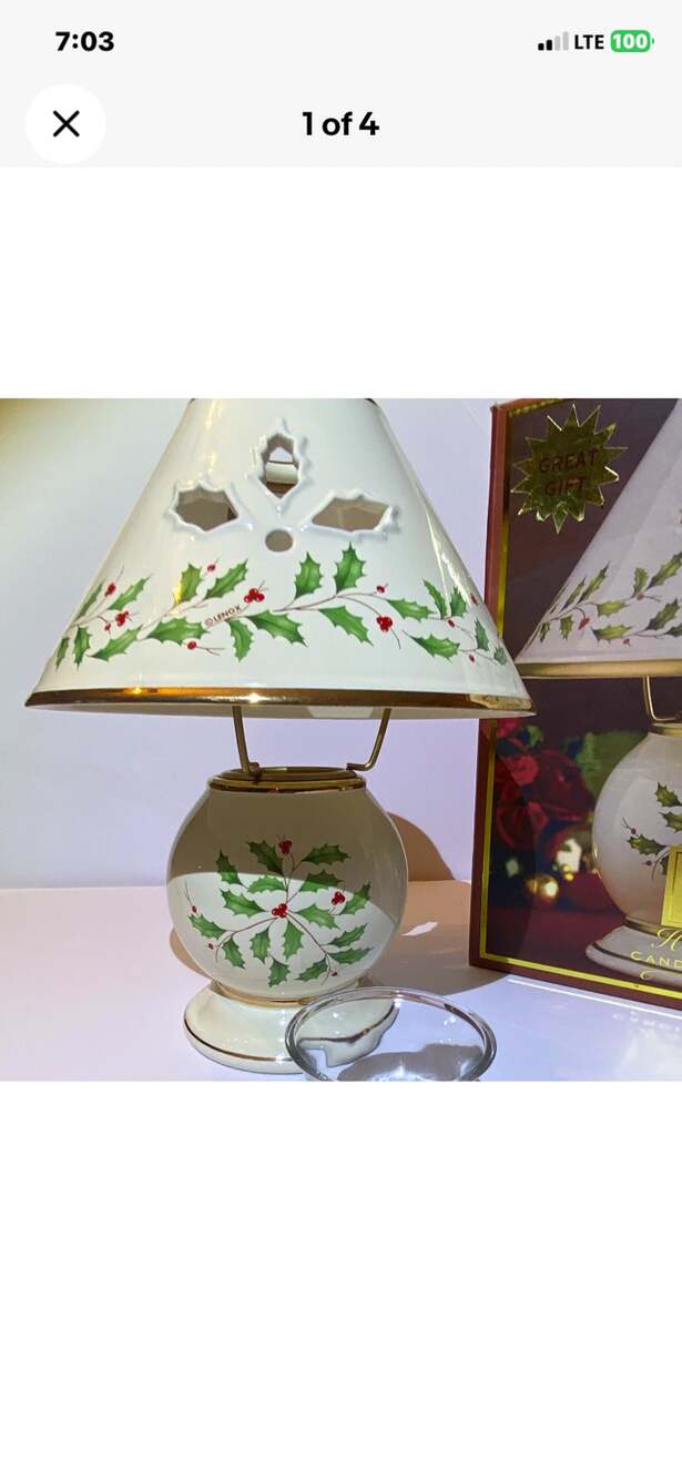 Lenox Holiday Candle Lamp With Box